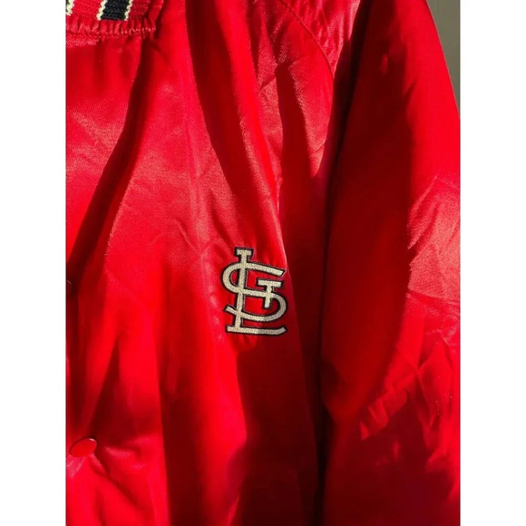St.Louis Cardinals Nike Satin Bomber Jacket Mens Snap Button Baseball Coat Sz XL - Picture 8 of 15